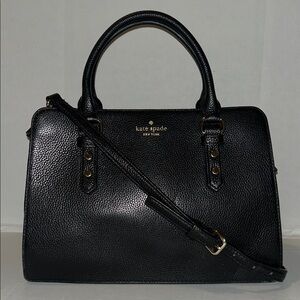 Kate Spade Lise Mulberry Street black pebbled leather satchel handbag